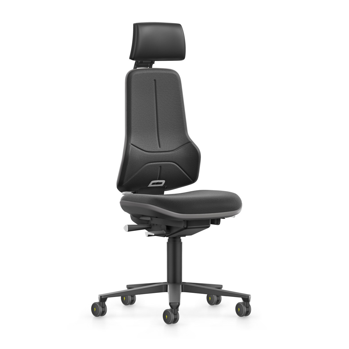 Color flex band:gray, Variation:NEON ESD XXL task swivel chair with adjustable headrest