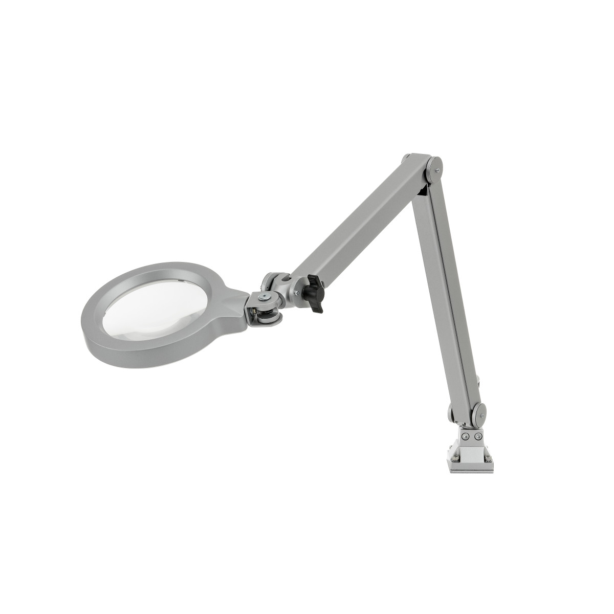 ESD ring magnifier light with gas pressure spring arm