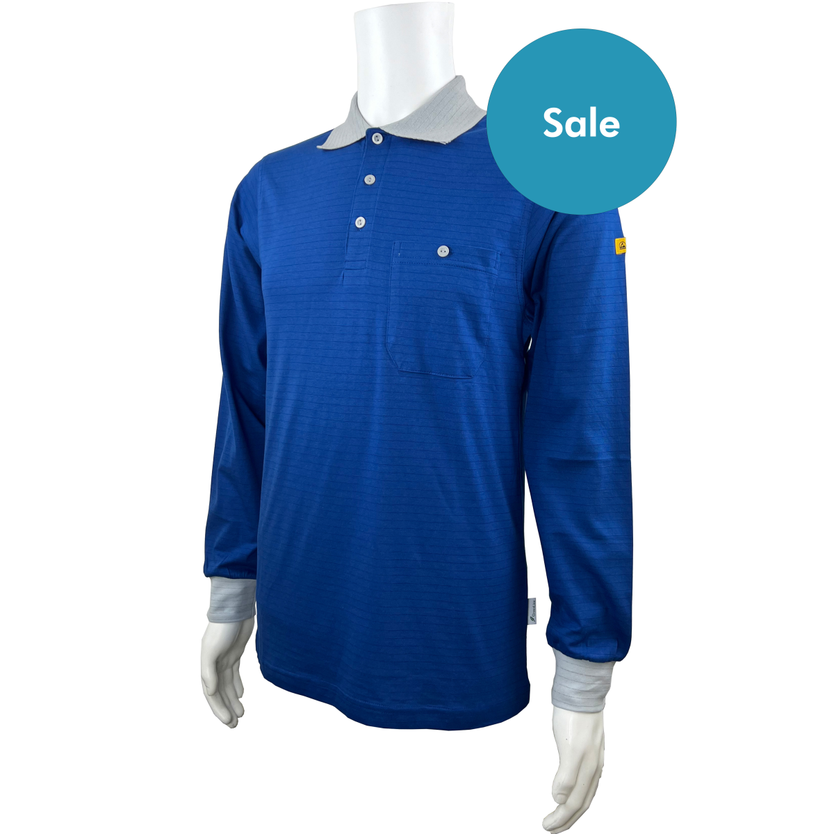 KETEX® ladies' and men's long-sleeved polo shirt cobalt blue